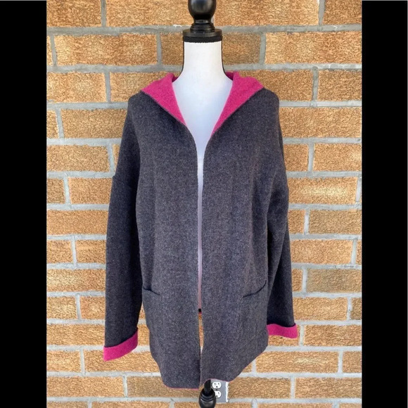 Chiaramente Open Front Hooded Cardigan Large - Picture 3 of 15